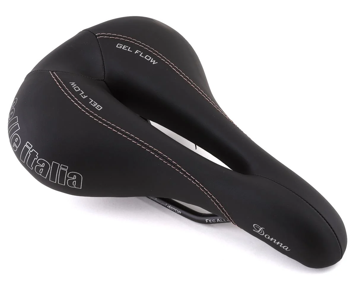 Selle Italia Donna Gel Flow Saddle (Black) (FeC Alloy Rails) (168mm)